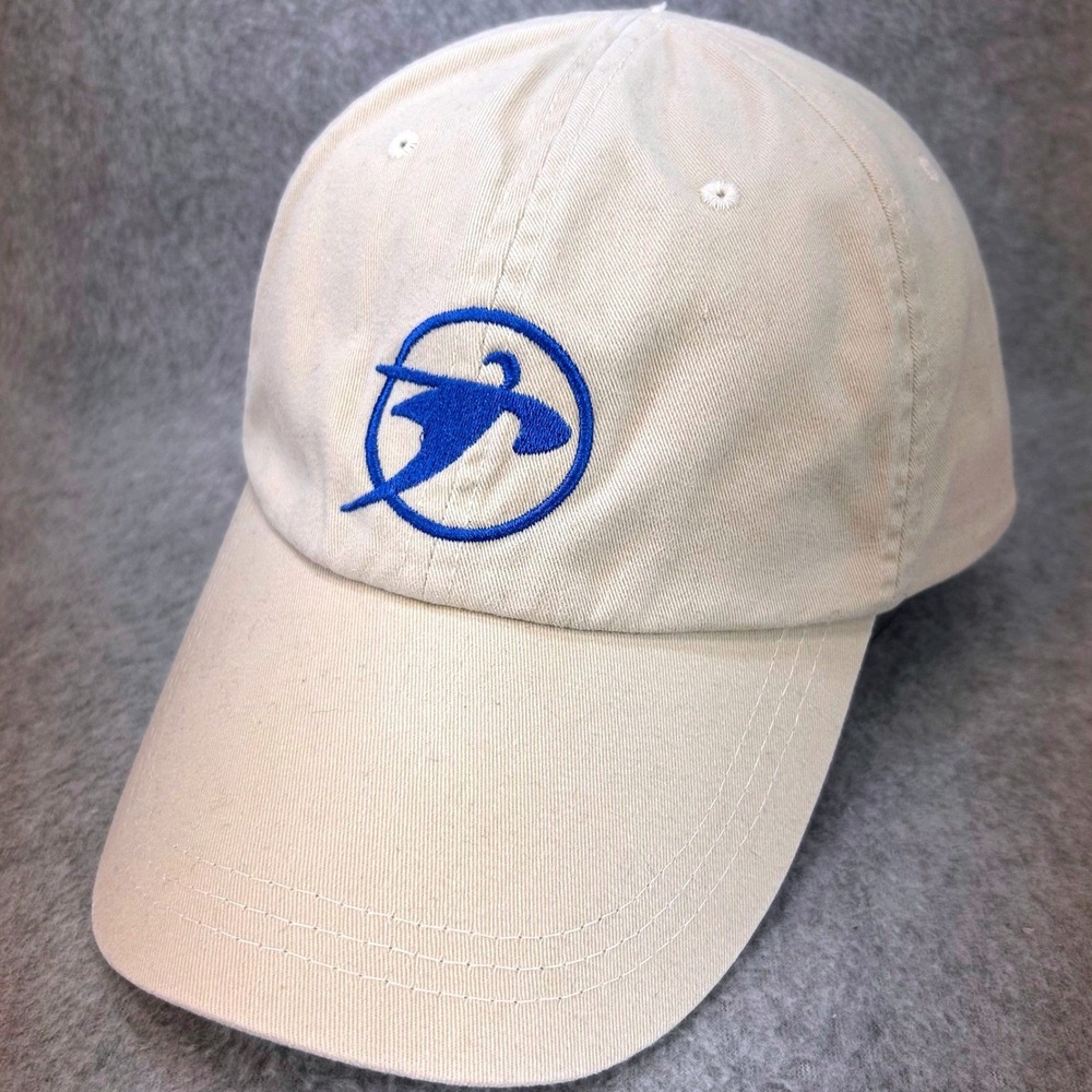 Blue Logo Mens Tan Sports Authority Baseball Hat Adjustable OSFM